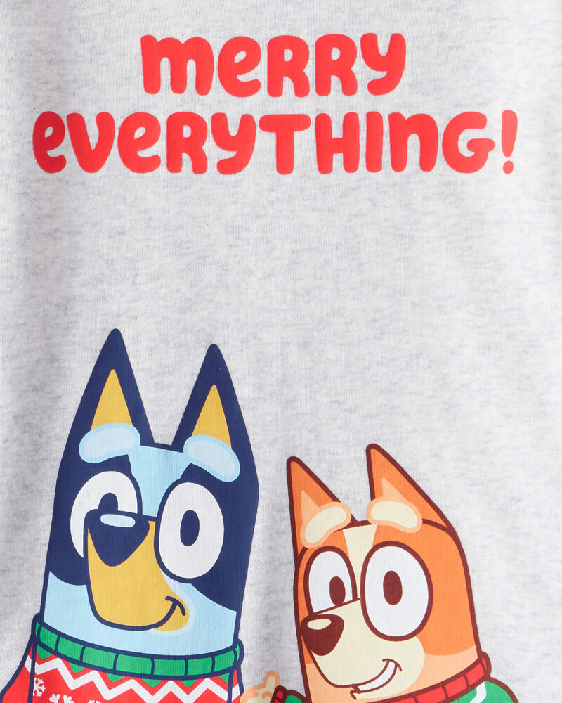 Toddler Bluey™ Cotton Long-Sleeve Loose Fit 2-Piece Pajamas - Grey/Green, image 3 of 4 slides