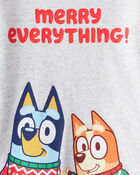 Toddler Bluey™ Cotton Long-Sleeve Loose Fit 2-Piece Pajamas - Grey/Green, image 3 of 4 slides