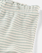 Toddler Girl 2-Piece Organic Cotton Waffle Knit Top & Short Set in Stripes, image 3 of 5 slides