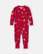 Baby 1-Piece Christmas PurelySoft&trade; Snug Fit Pyjama - Red, image 1 of 10 slides