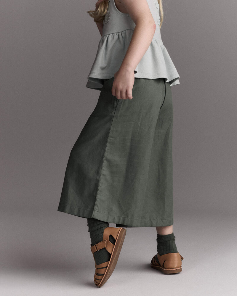 Tout-petit fille - Pantalon drap&eacute; &agrave; jambes larges - Vert olive, image 5 sur 7 diapositives