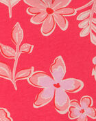 Girls Tropical Floral Sleeveless Knit Dress - Pink/Orange, image 3 of 4 slides