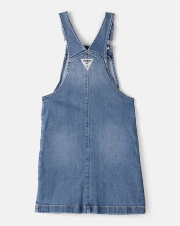 Girls Sleeveless Heart Denim Skirtall - Blue, 