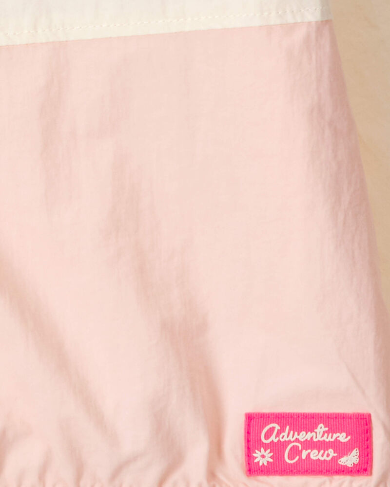 Girls Colourblock Zip-Up Jacket - Ivory/Pink, image 2 of 3 slides