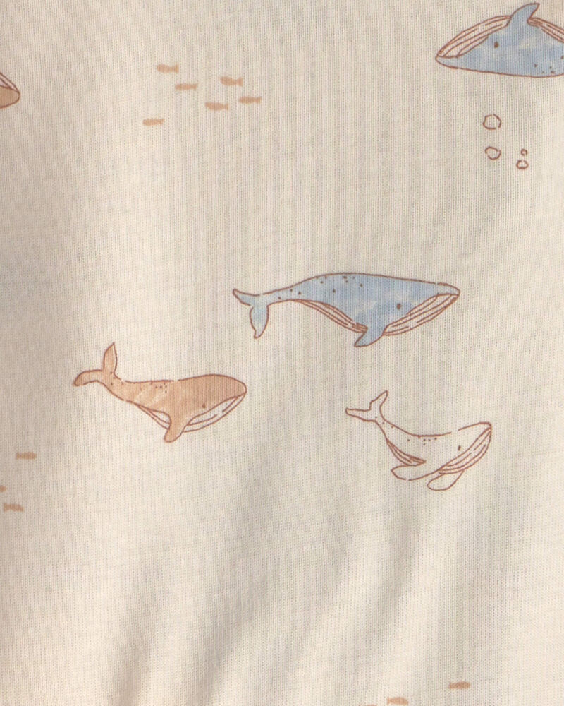 Baby 4-Piece Whale Long-Sleeve Bodysuit & Pant Set - Blue/Cream, image 3 of 5 slides
