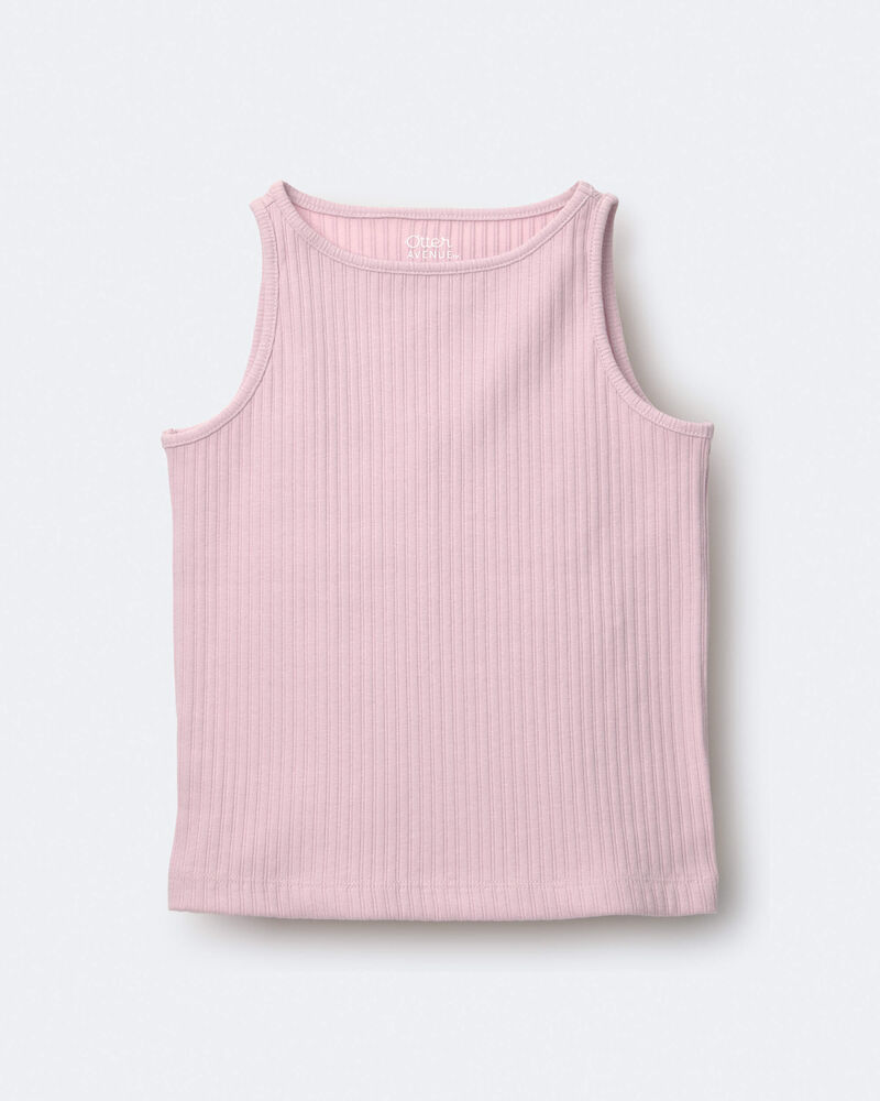 Toddler Girl Ribbed Playtime Tank - Rose, image 2 of 5 slides
