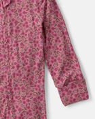 Baby Girl Floral PurelySoft&trade; 2-Way Zip Sleep & Play Pyjamas - Pink, image 3 of 9 slides