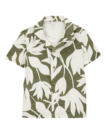 Baby Tropical Print Cotton Blend Short-Sleeve Fashion Top, 
