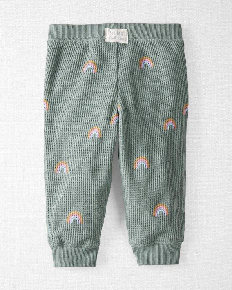 B&eacute;b&eacute; - Ensemble 2 pi&egrave;ces haut et pantalon en tricot gaufr&eacute; de coton biologique, image 3 sur 5 diapositives