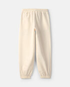Girls '95' Floral French Terry Joggers - Cream, image 3 of 6 slides