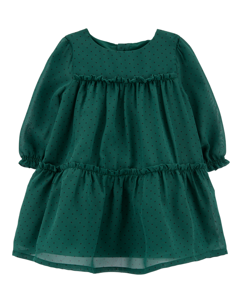 Baby Tiered Crepe Holiday Dress, image 1 of 5 slides