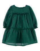 Baby Tiered Crepe Holiday Dress, image 1 of 5 slides