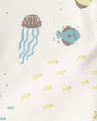B&eacute;b&eacute; fille - Maillot dermoprotecteur fait de fibres recycl&eacute;es, motif Sous la mer, image 3 sur 4 diapositives