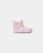 Tout-petit fille - Bottes de pluie &agrave; fleurs - Rose/Mauve, image 2 sur 6 diapositives