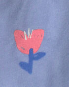 Baby Girl Floral Fleece Zip-Up Hoodie - Blue, image 2 of 3 slides