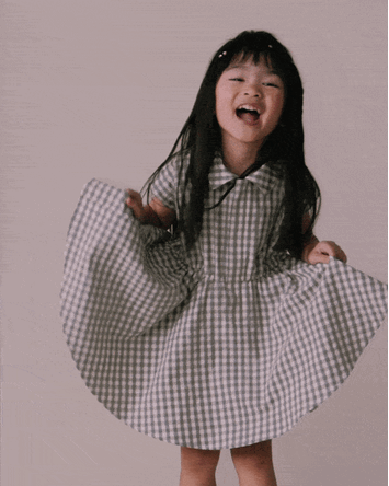 Toddler Girl Avenue Twirl&trade; Gingham Scalloped Dress in Gingham - Grey, 