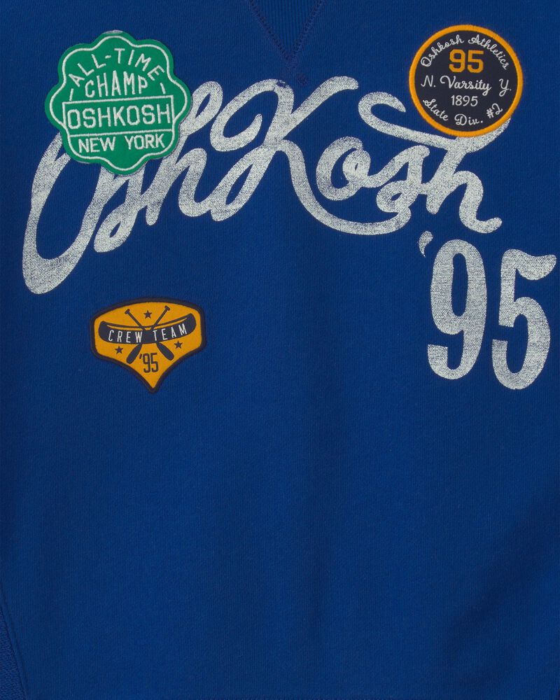 Boys 'OshKosh' Logo Pullover Sweatshirt - Navy Blue, image 4 of 5 slides