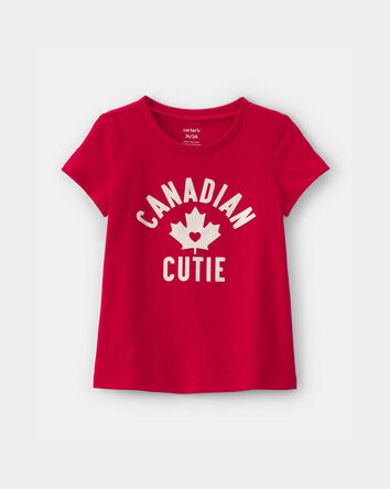 Tout-petit fille - T-shirt &agrave; manches courtes Canadian Cutie - Rouge, 