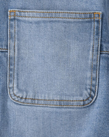 Filles - Blouson en denim à manches longues et fermeture à glissière – Bleu, 