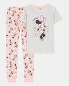 Enfant Pyjama 2 pi&egrave;ces en coton ajust&eacute; imprim&eacute; Minnie Mouse, image 1 sur 2 diapositives