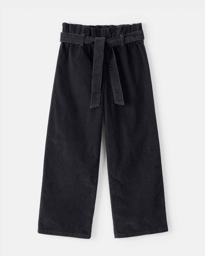 Girls Corduroy Wide-Leg Pants - Black, image 1 of 4 slides
