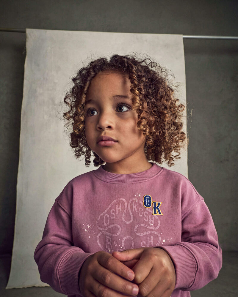Toute-petite fille - Chandail en jersey bouclette &agrave; logo OshKosh - Mauve, image 3 sur 3 diapositives