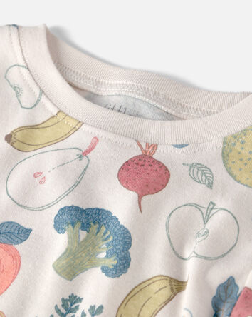 B&eacute;b&eacute; - Ensemble 2 pi&egrave;ces pyjama en coton biologique imprim&eacute; fruits et l&eacute;gumes, 