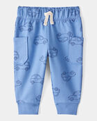 Baby 2-Piece Car Little Brother Long-Sleeve Bodysuit Pant Set - White/Blue, image 3 of 7 slides