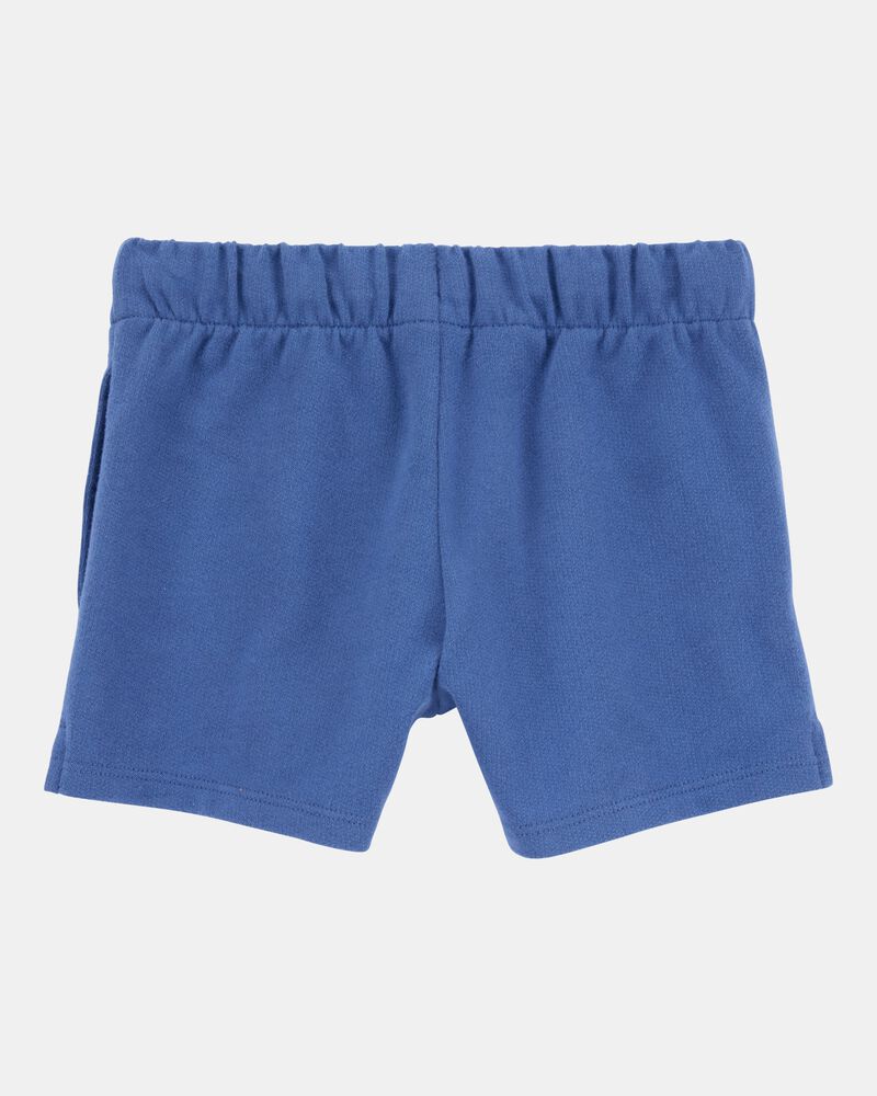 Baby Pull-On French Terry Shorts - Blue, image 2 of 4 slides