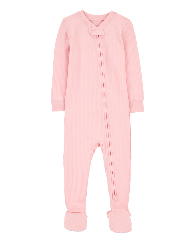 Bébé Pyjama 1 pièce à pieds PurelySoft de couleur unie - Rose, image 1 sur 5 diapositives