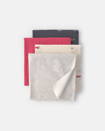 Baby Boy 4-Pack Racecars Receiving Blankets, 