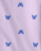 Girls Butterfly Short-Sleeve Loose Fit 2-Piece pyjama Set - Purple, image 4 of 5 slides