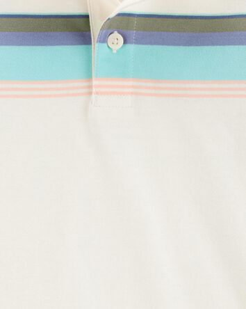 Toddler Striped Short-Sleeve Polo - Cream, 