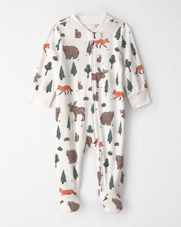 Baby Organic Cotton Sleeper in Woodland Creatures, 