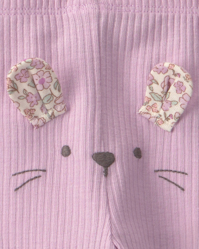 Baby Girl 3-Piece Bunny Bodysuit & Pant Set - Purple, image 4 of 5 slides