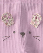 Baby Girl 3-Piece Bunny Bodysuit & Pant Set - Purple, image 4 of 5 slides