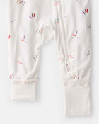 Baby Girl Art Print PurelySoft Sleeper- White, image 3 of 8 slides
