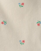 Baby Girl 2-Piece Floral Top & Short Set - Cream, image 2 of 3 slides