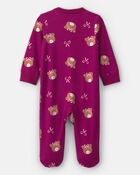 B&eacute;b&eacute; fille - Grenouill&egrave;re 100 % coton avec fermeture &agrave; glissi&egrave;re double sens &agrave; motif ourson &ndash; Mauve, image 5 sur 7 diapositives