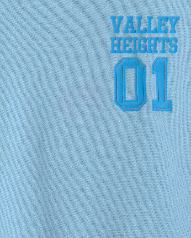 Gar&ccedil;ons - T-shirt en jersey bouclette, style universitaire - Bleu, image 3 sur 3 diapositives