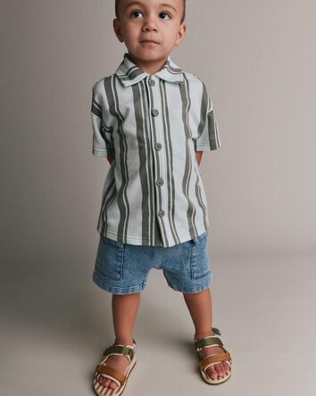 Toddler Boy Cargo Shorts in Denim, 