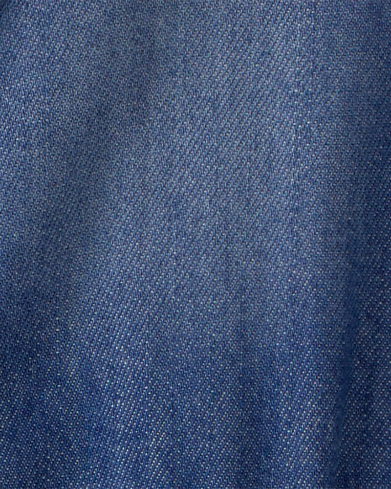 Baby Girl Denim Button-Up Dress - Dark Wash, image 4 of 5 slides