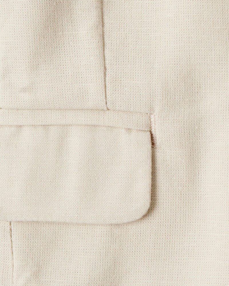 Baby Linen Suit Jacket Made with Organic Cotton - Khaki, image 3 of 4 slides