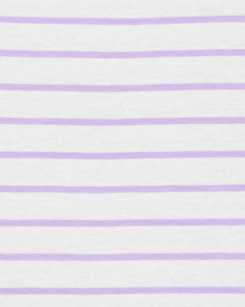 Bébé T-shirt rayé à manches courtes à volants - Mauve, 
