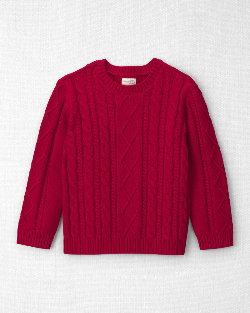 Boys Organic Cotton Cable Knit Sweater, image 1 of 4 slides