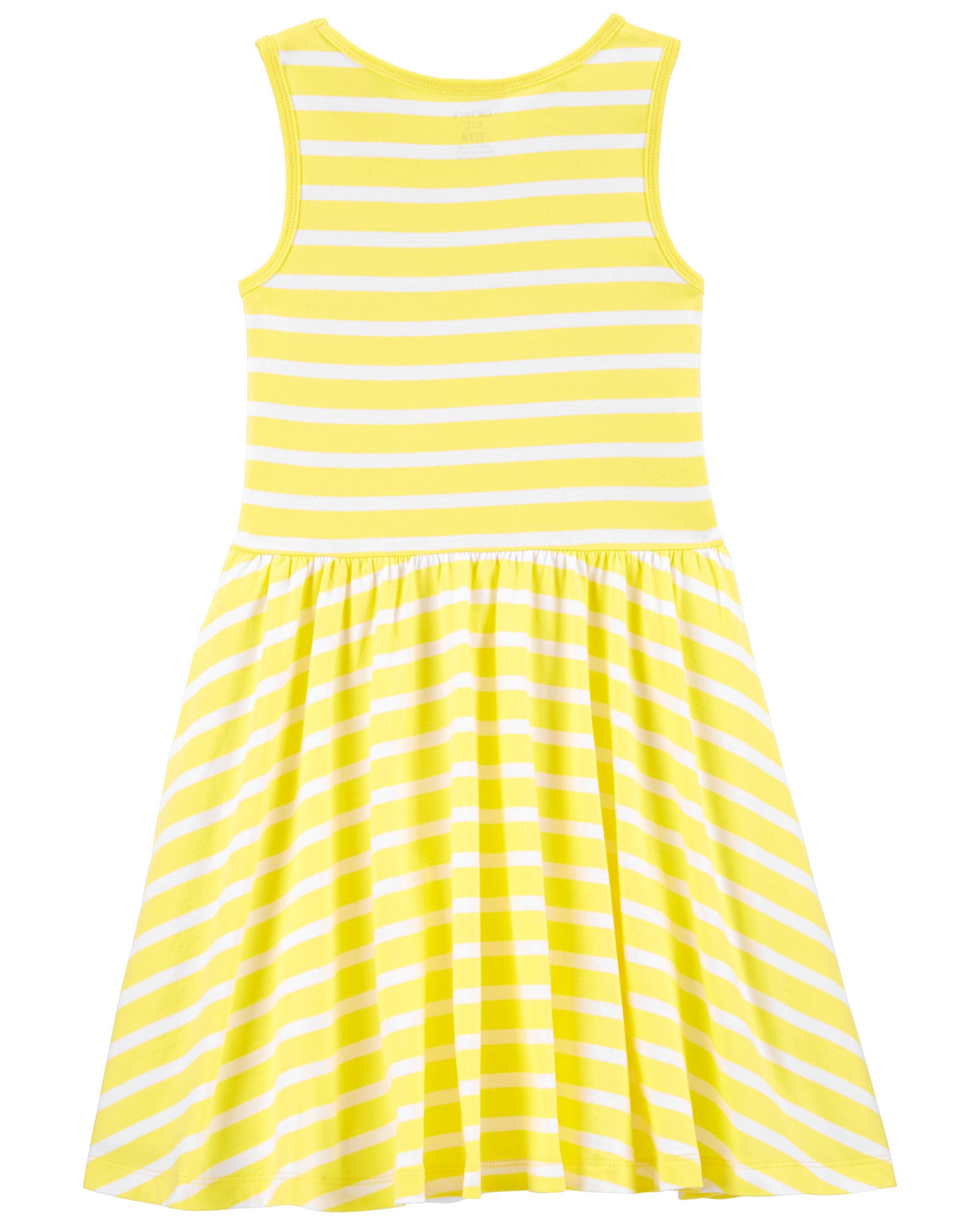 Yellow and white striped dress online