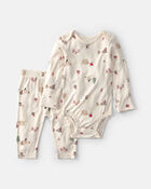 B&eacute;b&eacute; - Ensemble 2 pi&egrave;ces PurelySoft cache-couche manches longues et pantalon &agrave; th&egrave;me p&ocirc;le Nord &ndash; Cr&egrave;me, image 1 sur 5 diapositives