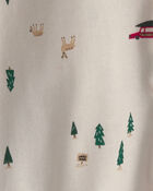 Baby Boy 2-Piece Christmas Twill Long-Sleeve Top & Pant Set - Cream/Green, image 3 of 5 slides