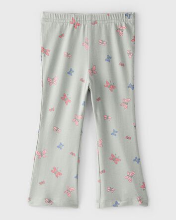 Baby Girl Butterfly Flare Pull-On Stretch Leggings - Green, 