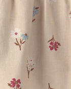 B&eacute;b&eacute; fille - Ensemble 3 pi&egrave;ces robe en serg&eacute; &agrave; motif floral et manches longues &ndash; Bourgogne/Cr&egrave;me, image 4 sur 5 diapositives